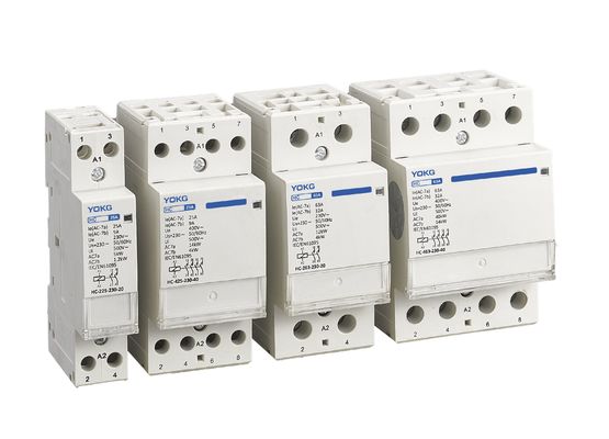 calidad  3 Mini Modular Din Rail Mounted Contactor 2 Pole 25A 63A Household 4 Pole Fábrica