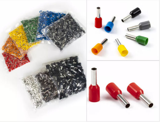 calidad  Copper Brass E1018 Pre Insulated Crimping Terminal Ferrule AWG 18 Wire Connector Fábrica