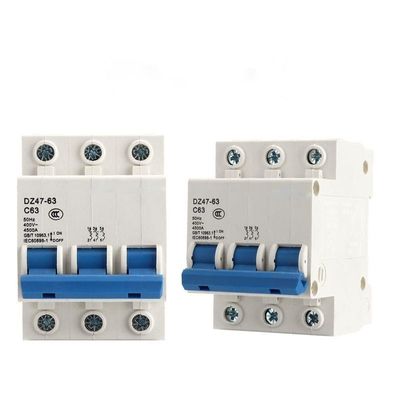 triturador Mini Circuit Breaker Mcb de la protección contra sobrecarga de 3Phase DZ47-63 C16